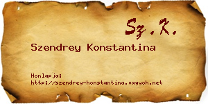Szendrey Konstantina névjegykártya
